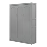 Hearth and Haven Morgan Full Size Murphy Bed with Shelves, Grey LP000692AAE