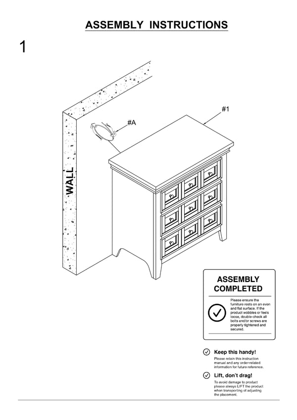 English Elm Transitional Castile Nightstand with Crown Molding, 3 Window-Panel Drawers & Nickel Hardware, 26"W Gray 30 L x 19 W x 31 H B011140215