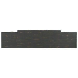 English Elm U_style Retro Console Table Pine Legs Four Drawers Open Shelf Hallway Entryway WF312987AAB