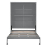 Hearth and Haven Morgan Full Size Murphy Bed with Shelves, Grey LP000692AAE