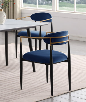 English Elm Modern 5pc Dining Set with Black Sintered Stone Table and Blue Fabric Chairs, Stylish Comfort and Durability White+Blue 65.25 L x 40.25 W x 5.5 H B011S00614