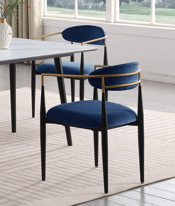 English Elm Modern 5pc Dining Set with Black Sintered Stone Table and Blue Fabric Chairs, Stylish Comfort and Durability White+Blue 65.25 L x 40.25 W x 5.5 H B011S00614