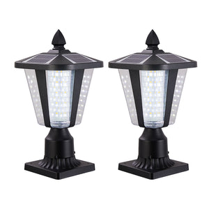 English Elm 15"(H) Solar Powered Outdoor Lantern with Auto Dusk-to-Dawn LED, Modern Garden Pathway Lights (2-Pack) W1340133335