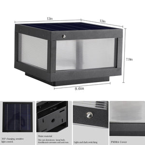 English Elm 12" Black Solar Powered Led Post Cap Light – Modern Outdoor Lighting For Decks, Patios & Pathways! W1340133324