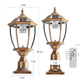 English Elm Retro Gold Solar Column Headlights With Dimmable Led(2 Pack)