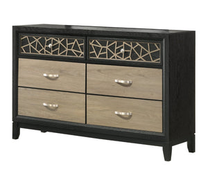 English Elm Selena Modern 6-Drawer Dresser In Black & Natural Wood - Stylish Storage For Contemporary Spaces B009139128-GIGA