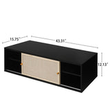 Hearth and Haven Wall Hanging Decorative Cabinet, Rattan TV Stand, Suitable For Living Room, Study, Bedroom W688123379