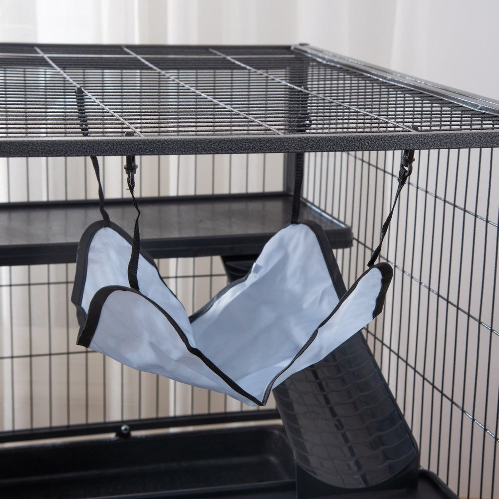 English Elm 3-tier Small Pet Habitat with Rolling Casters Hammock and Pull-out Tray for Ferrets W2225140472