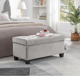 Hearth and Haven Upholstered Storage Rectangular Bench For Entryway Bench, Bedroom End Of Bed Bench Foot Of Bed Bench Entryway.Charcoal Gray W2082130336