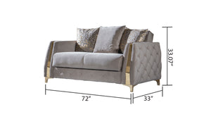 English Elm Lust Taupe Loveseat with Sleeper & Under-Seat Storage, 100% Polyester Upholstery for Cozy Living B009S01548