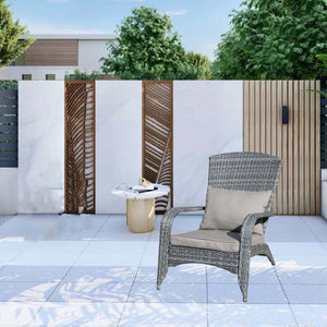 English Elm Patio Wicker Outdoor Chair with Removable Cushions, Water & UV Resistant PE Rattan Seat for Patio Grey W209140503