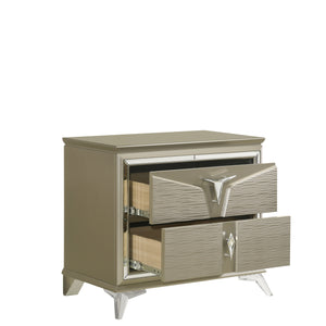 English Elm Modern King 5Pc Bedroom Set With Led Headboard, Stylish Wood Design & Ample Storage Solutions B009S01028