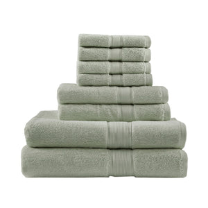 English Elm 100% Long-staple Cotton 8 Piece Towel Set with Antimicrobial Spa Grade Absorbency B035129622