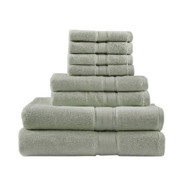 English Elm 100% Long-staple Cotton 8 Piece Towel Set with Antimicrobial Spa Grade Absorbency B035129622
