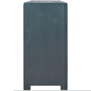 English Elm U_style Vintage Two Door Accent Cabinet with Adjustable Shelf and Raised Leg Base WF313558AAV