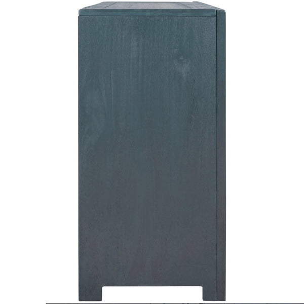 English Elm U_style Vintage Two Door Accent Cabinet with Adjustable Shelf and Raised Leg Base WF313558AAV