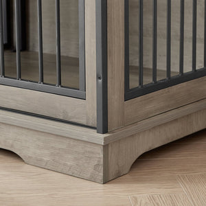 English Elm Super Wide Furniture Grade Dog Crate Tv Stand with Drawers for Two Pets W1162122208
