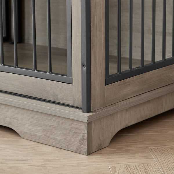 English Elm Super Wide Furniture Grade Dog Crate Tv Stand with Drawers for Two Pets W1162122208