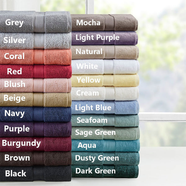 English Elm 100% Long-staple Cotton 8 Piece Towel Set with Antimicrobial Spa Grade Absorbency B035129622
