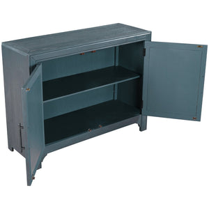 English Elm U_style Vintage Two Door Accent Cabinet with Adjustable Shelf and Raised Leg Base WF313558AAV