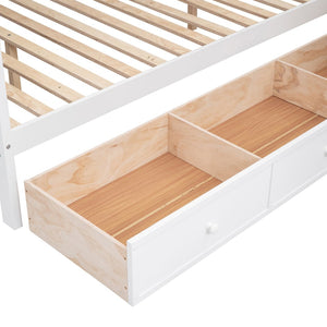 English Elm Twin-twin Over Full L-shaped Bunk Bed with Wardrobe Desk and Stair Storage Espresso White LT100542AAK