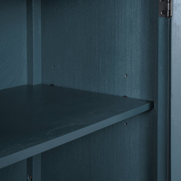 English Elm U_style Vintage Two Door Accent Cabinet with Adjustable Shelf and Raised Leg Base WF313558AAV