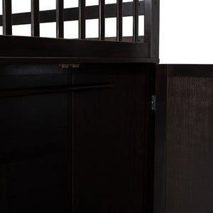 English Elm Twin-twin Over Full L-shaped Bunk Bed with Wardrobe Desk and Stair Storage Espresso LT100542AAP-1