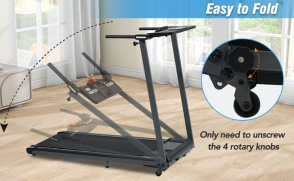 English Elm New Folding Walking Pad Treadmill 2.5hp Motor Incline Under Desk Home Gym Fit MS312896AAB