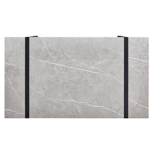 English Elm Modern 55" Dining Table for 4, Industrial MDF+Metal Rectangular Desk for Home, Office, Easy Assembly WF312270AAG