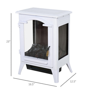English Elm 23" Electric Fireplace Heater Stove with Realistic LED Logs, 750/1500W Heat, Safety Features, White W2225140844
