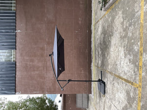 English Elm Rectangle Solar Led Patio Umbrella with Crank Lift Upf 40 Waterproof Garden Shade Anthracite W656127034
