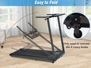 English Elm New Folding Walking Pad Treadmill 2.5hp Motor Incline Under Desk Home Gym Fit MS312896AAB
