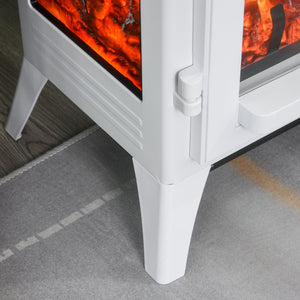 English Elm 23" Electric Fireplace Heater Stove with Realistic LED Logs, 750/1500W Heat, Safety Features, White W2225140844