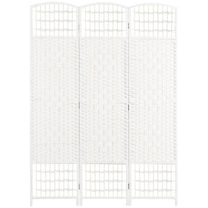 English Elm 3 Panel Room Divider | 67" Hand-Woven Wave Privacy Screen, Foldable Bamboo-Paper Panels for Home Office Decorating W2225140848