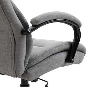 English Elm 500Lbs Big and Tall Office Chair With Wide Seat, Ergonomic Executive Computer Chair With Adjustable Height, Swivel Wheels and Linen Finish, Light Grey