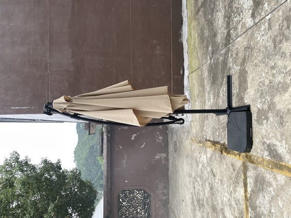 English Elm Rectangle Solar Led Patio Umbrella with Crank Lift Upf 40 Waterproof Garden Shade Tan W656127030