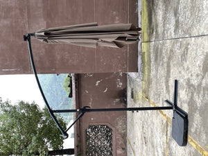 English Elm Rectangle Solar Led Patio Umbrella with Crank Lift Upf 40 Waterproof Garden Shade Mushroom W656127033