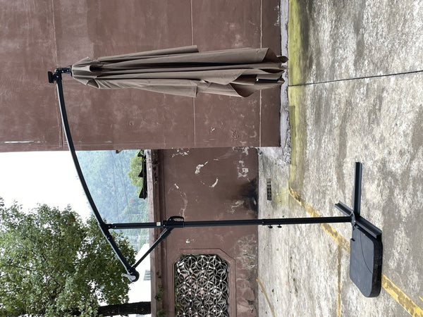 English Elm Rectangle Solar Led Patio Umbrella with Crank Lift Upf 40 Waterproof Garden Shade Mushroom W656127033