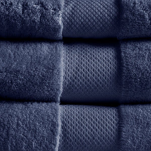 English Elm Cotton Turkish Bath Towel Set 6 Piece - Oversized 600gsm Plush Low-Twist Yarn, Oeko-Tex Luxury Spa Feel Navy 14.96 L x 10.63 W x 9 H B03599354