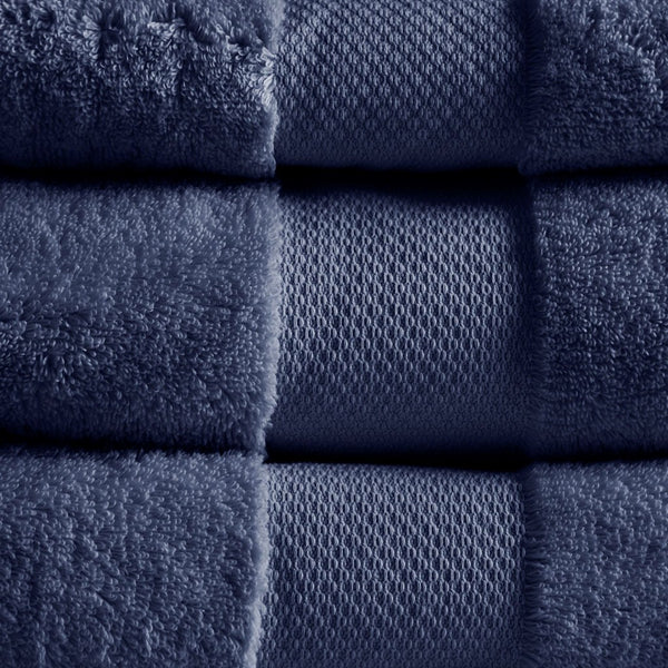 English Elm Cotton Turkish Bath Towel Set 6 Piece - Oversized 600gsm Plush Low-Twist Yarn, Oeko-Tex Luxury Spa Feel Navy 14.96 L x 10.63 W x 9 H B03599354