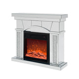 Hearth and Haven W 46" X D 12.5" X H 41" Dome Door Acrylic Mirror Fireplace Cabinet, TV Fireplace Cabinet W1005S00003