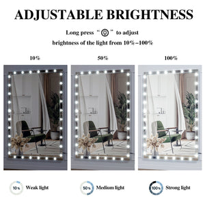 English Elm Hollywood Led Full Body Mirror - Extra Large 72X48 Vanity Mirror With 3 Adjustable Color Modes & Dimmable Lights W708131918