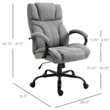 English Elm 500Lbs Big and Tall Office Chair With Wide Seat, Ergonomic Executive Computer Chair With Adjustable Height, Swivel Wheels and Linen Finish, Light Grey