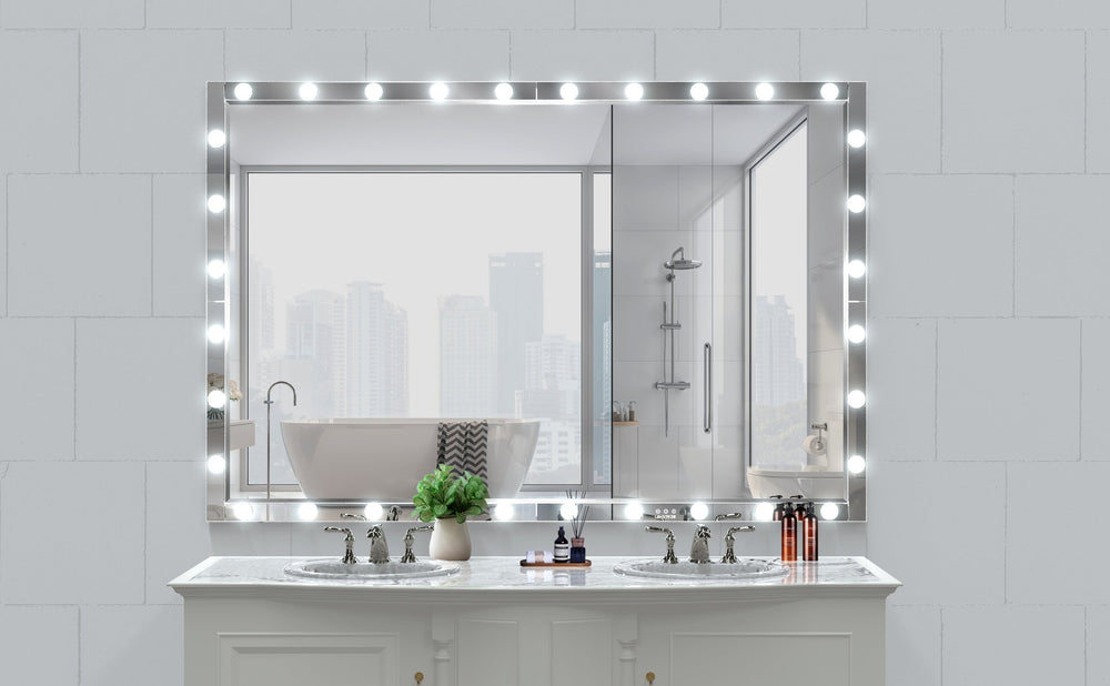 English Elm Hollywood Led Full Body Mirror - Extra Large 72X48 Vanity Mirror With 3 Adjustable Color Modes & Dimmable Lights W708131918