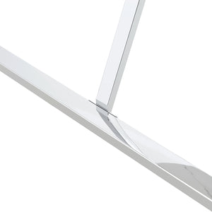 English Elm Modern 55" Faux Marble Dining Table for 4 - Rectangular MDF Top, Steel Legs, 300lb Capacity, Easy 30-Min Assembly, White Silver Finish WF312268AAK