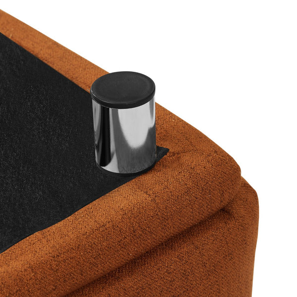 English Elm Accent Chair Plush Cotton-Linen Single Sofa 42"W Cloudlike Seat Rounded Arms Rust Red Cozy Style W542140662