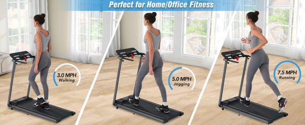 English Elm New Folding Walking Pad Treadmill 2.5hp Motor Incline Under Desk Home Gym Fit MS312896AAB
