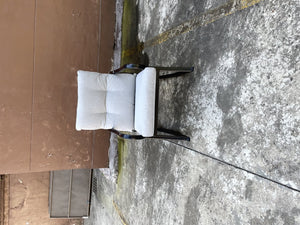English Elm ROCKER Patio Bistro Chair and Teapoy Set - Ergonomic Metal Rockers, Thick Cushions, Sturdy Build Off White W656127051