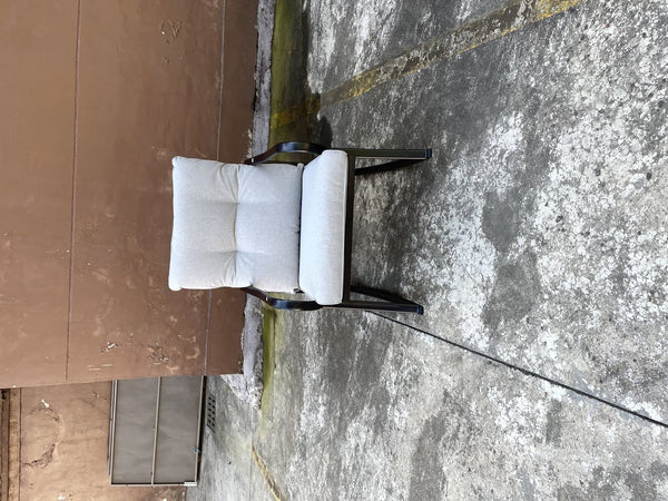 English Elm ROCKER Patio Bistro Chair and Teapoy Set - Ergonomic Metal Rockers, Thick Cushions, Sturdy Build Off White W656127051