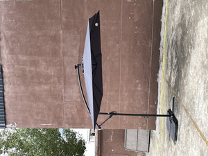English Elm Square Solar Led Patio Umbrella Upf 40 Polyester Canopy with Crank Lift Wind Vent Anthracite W656127038